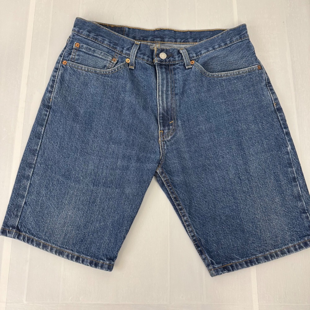 Levi's 505 Denim Shorts Men 34 Blue Casual Classic Summer Jean Shorts